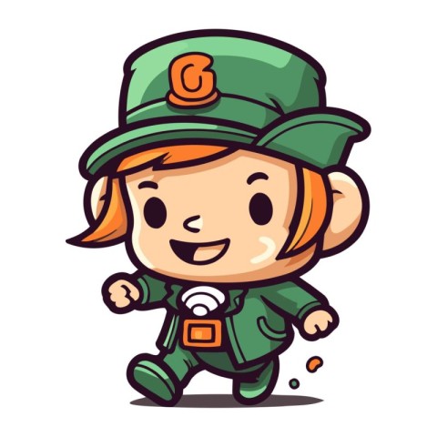 Cute Little Leprechaun Cartoon Mascot Character Vector
