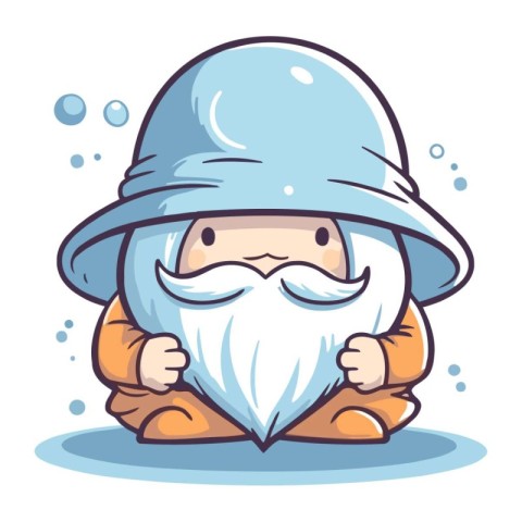 Illustration of Cute Cartoon Santa Claus Character Wearing a Hat