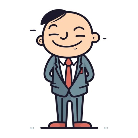 Businessman Smiling   Vector Cartoon Illustration