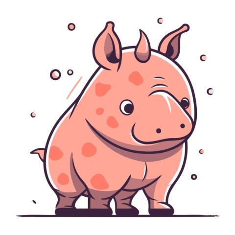 Cute hippopotamus. Vector illustration in flat cartoon style.