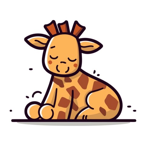 Cute cartoon giraffe. Vector illustration in a flat style.