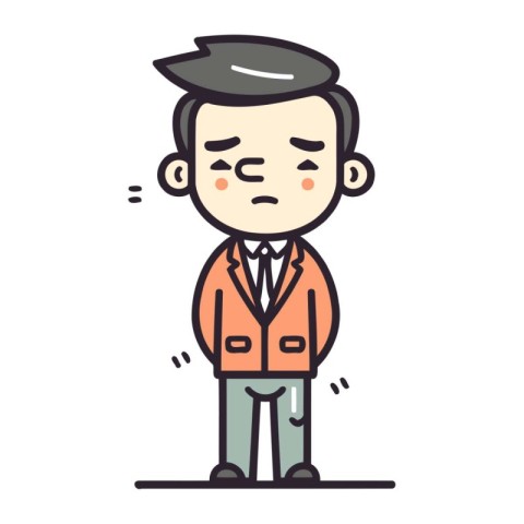 Character illustration design. Businessman wearing suit. cartoon