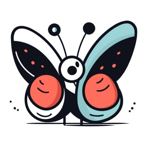 Butterfly icon. Vector illustration in flat cartoon style isolat