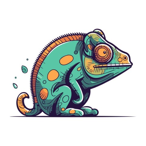 Chameleon. Vector illustration. Isolated on white background.