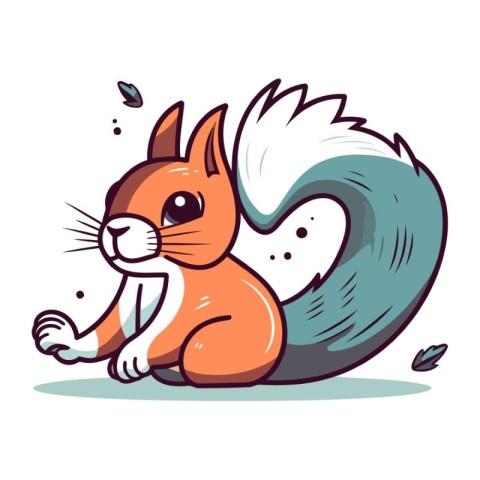 Squirrel vector illustration. Cute cartoon character. Funny anim