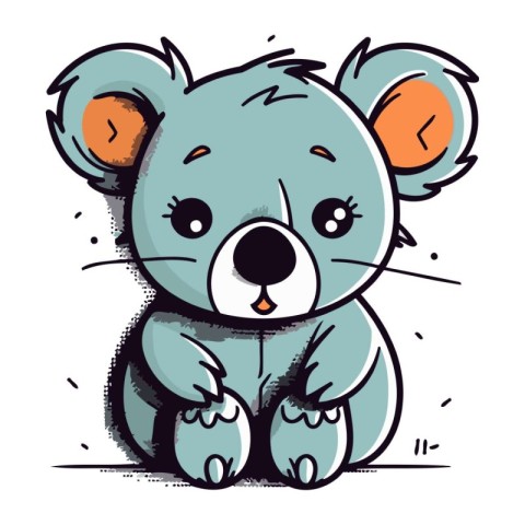 Cute cartoon koala on a white background. Vector illustration.