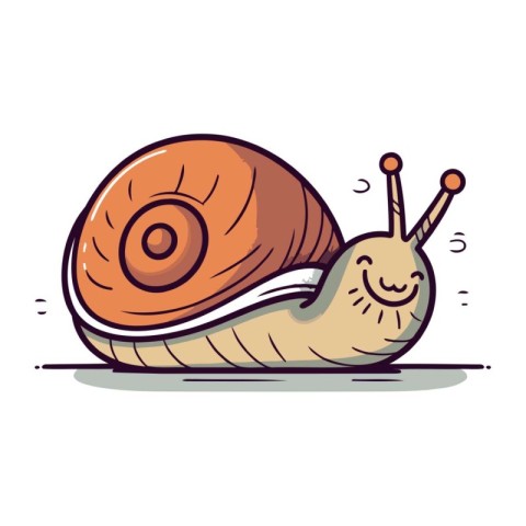 Cartoon snail. Vector illustration of a snail. Isolated on white