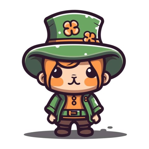 Leprechaun Cute Cartoon Mascot Vector Illustration