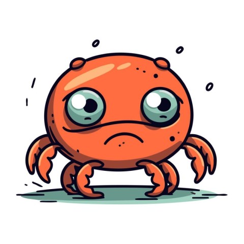 Cute cartoon crab. Vector illustration. Isolated on white backgr