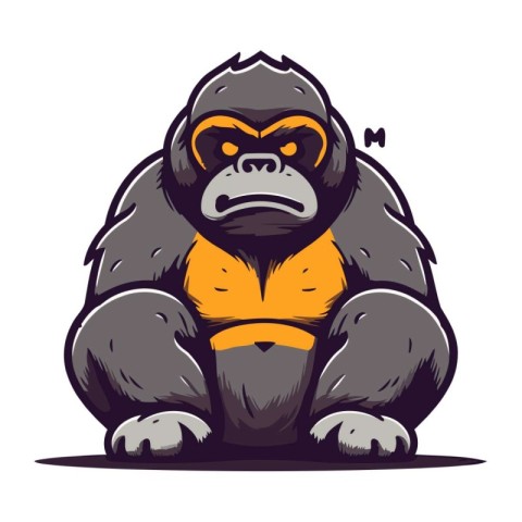 Gorilla cartoon mascot. Vector illustration of a gorilla mascot.