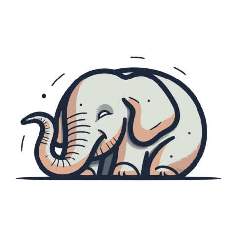 Elephant icon. Vector illustration of a cute elephant. Elephant