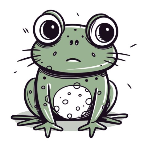 Cute cartoon frog isolated on a white background. Vector illustr