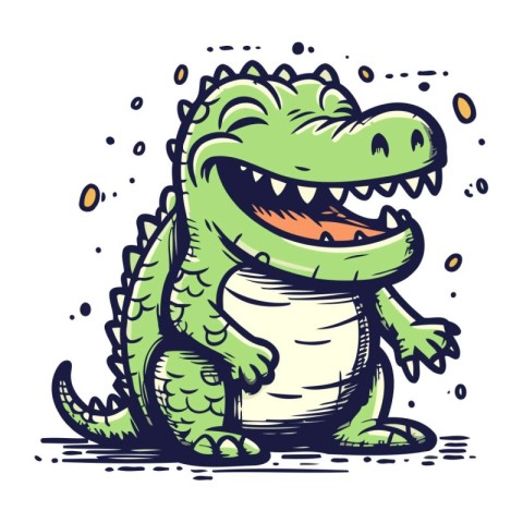 Cartoon crocodile. Vector illustration of a funny crocodile.