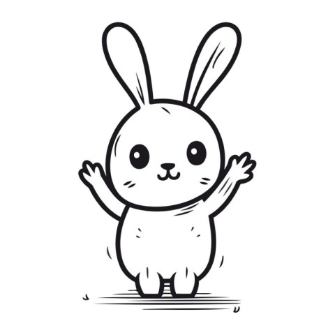 Cute cartoon bunny isolated on a white background. Vector illust