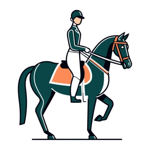 Horse riding. equestrian sport. Vector illustration in flat styl