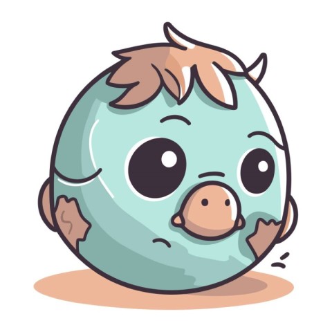 Illustration of a Cute Smiling Baby Boy Mascot Character