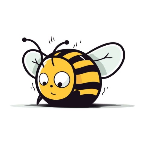 Cute cartoon bee isolated on a white background. Vector illustra