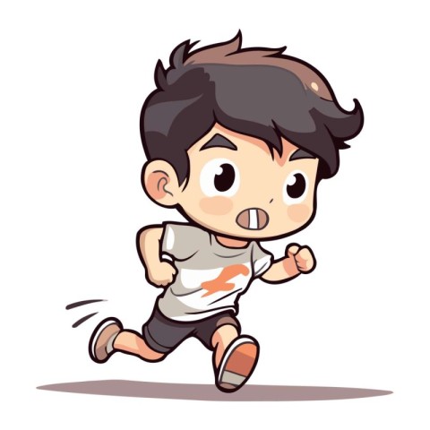 Running boy   vector illustration. isolated on a white backgroun