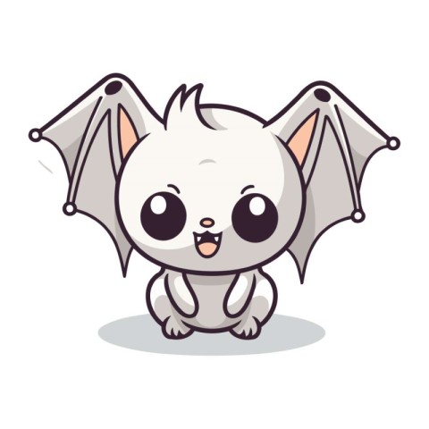 Cute little bat character cartoon vector illustration. Cute litt