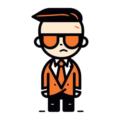 Cute cartoon man with sunglasses. Vector illustration of a man i