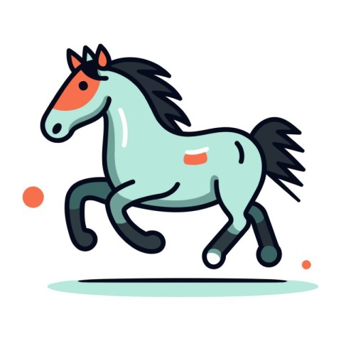 Horse vector illustration. Flat style design. Colorful horse.