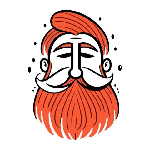 Hipster face with beard and mustache. Vector illustration for yo