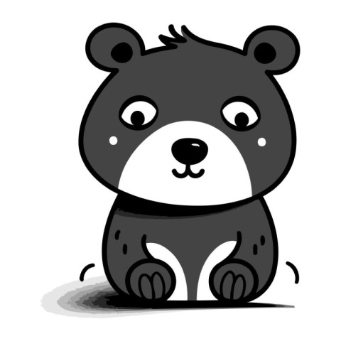 Cute cartoon bear. Vector illustration isolated on a white backg