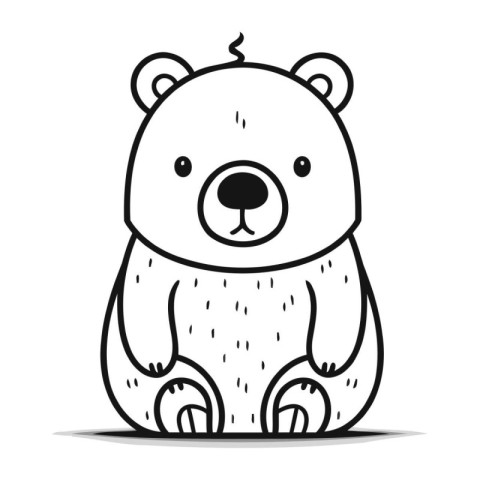 Cute cartoon bear. Vector illustration isolated on a white backg