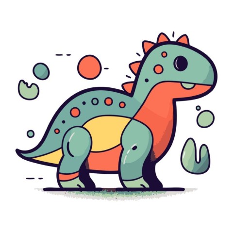 Dinosaur. Vector illustration of a cute dinosaur. Cartoon style.