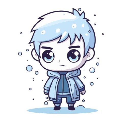 Cute boy in winter clothes. Vector illustration in cartoon style