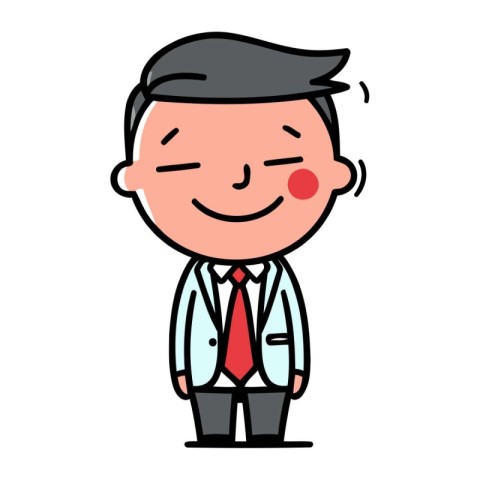 Smiling Businessman   Cartoon Vector Illustration