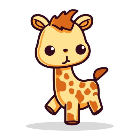 Cute Giraffe cartoon character vector illustration. Cute giraffe