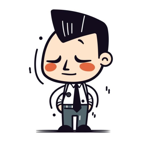 Businessman feeling sad   Retro Cartoon Vector Illustration