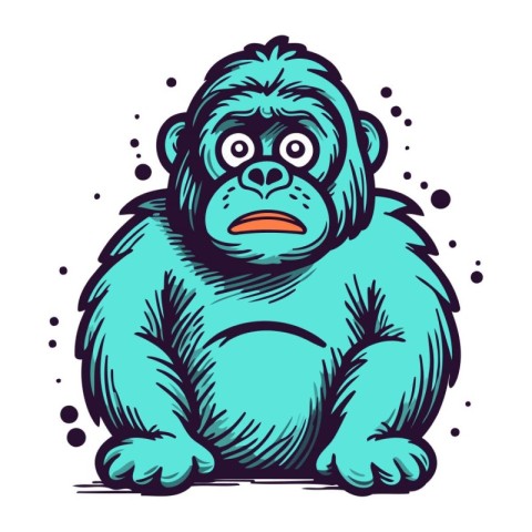 Gorilla vector illustration. Isolated on a white background.