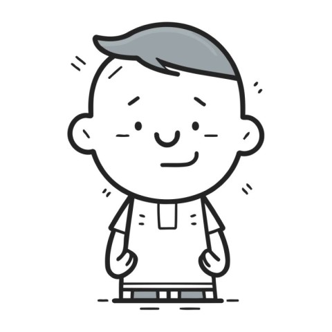 Vector illustration of a cartoon man. Cute male character. Line