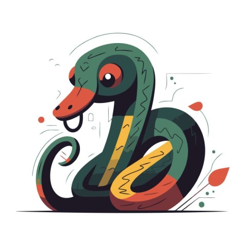 Vector illustration of a snake. Cartoon style. Colorful vector i