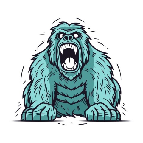 Angry gorilla. Angry gorilla. Angry gorilla. Vector illustration