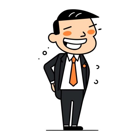 Businessman feeling happy and smile. Vector illustration in flat