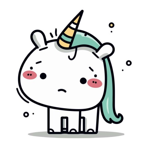 Unicorn cute character design. Vector illustration in cartoon st