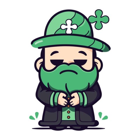 St. Patricks Day   Cute Cartoon Leprechaun Vector Character