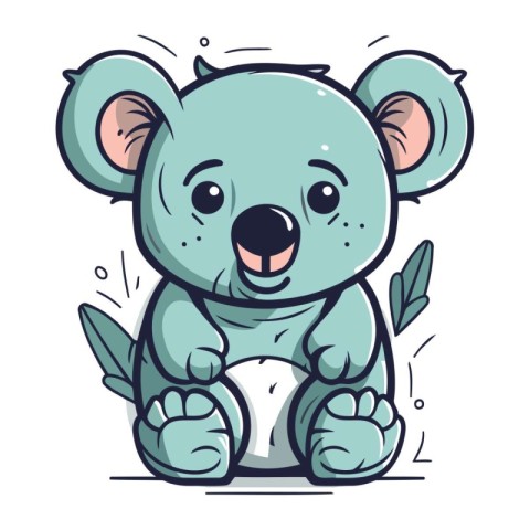 Cute cartoon koala. Vector illustration of a cute koala.