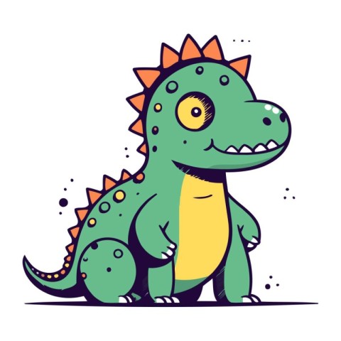 Cute cartoon dinosaur. Vector illustration of a stegosaurus.