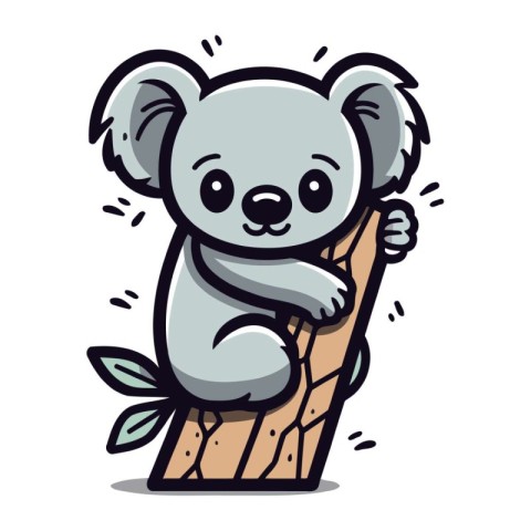 Cute koala cartoon vector illustration. Cute koala cartoon chara