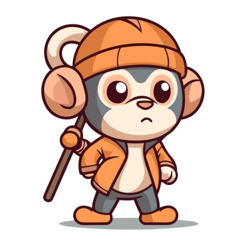 Angry Mascot Monkey Mascot Character Vector Illustration