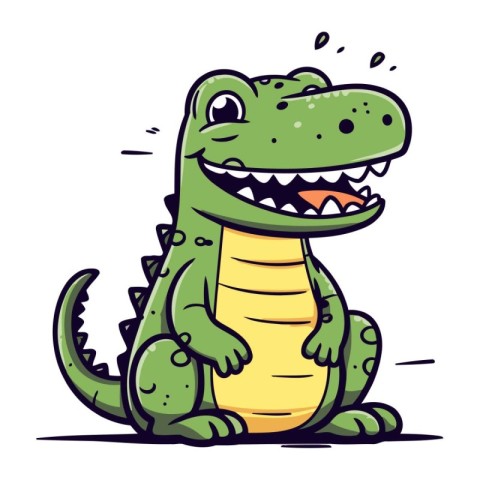 Cartoon crocodile. Vector illustration of a funny crocodile.