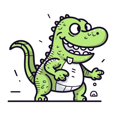 Cute cartoon crocodile. Vector illustration. Isolated on white b