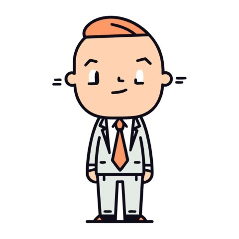 Businessman Cartoon Character Vector Illustration. Simple Flat D