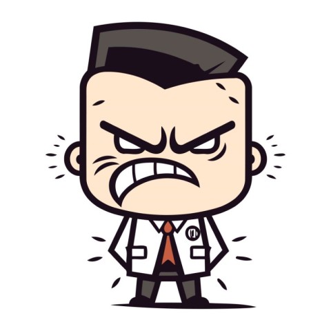 Angry Doctor   Cartoon Vector Illustration