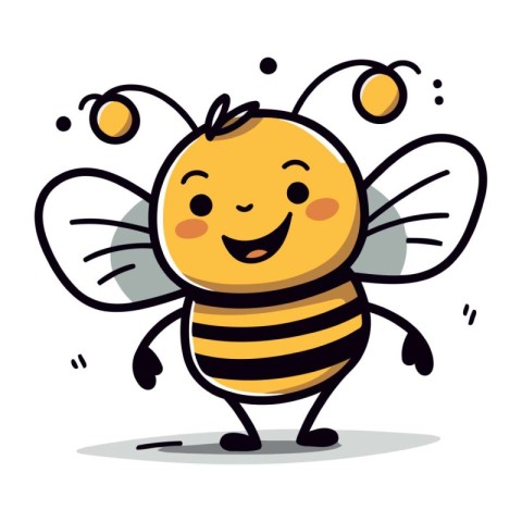 Cute Bee Cartoon Mascot Character Vector Illustration Design.