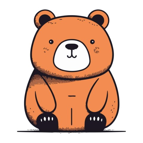 Cute cartoon bear. Vector illustration isolated on a white backg